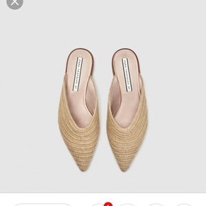 Zara Woven Mules Flats Size 38/8
